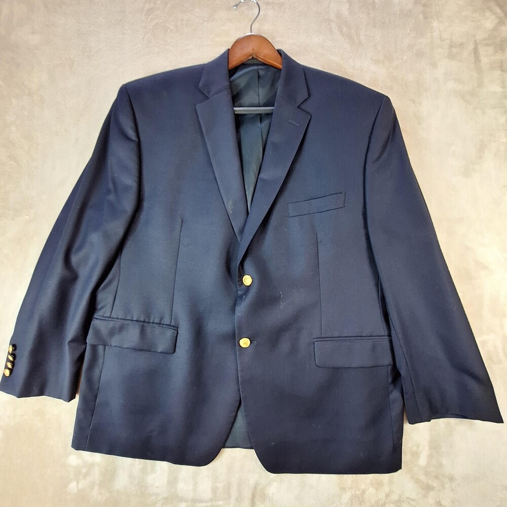 Lauren Ralph Lauren Blazer Mens 44S Navy Wool Gold Buttons Sport Coat Jacket